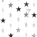 130 Feet Golden Glitter Star Paper Garland Hanging Decoration for Wedding Birthday Christmas Festival Party (Silver, Set of A)