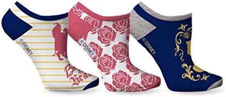 Disney Women's Beauty and the Beast Licensed 3-Pack Ankle Socks