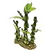 Saim Aquarium Artificial Bamboo Plants Decor Plastic Plant Betta Hideout for Aquarium Fish Tank Bonsai Ornament Green, Large,1Pcsthumb 2