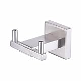 Kes SUS 304 Stainless Steel Coat Hook Double Towel/Robe Clothes Hook for Bath Kitchen Garage Heavy Duty Contemporary Hotel Style Wall Mounted, Brushed Finish, A2461-2