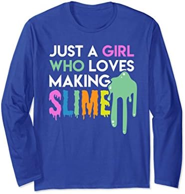 Unisex Slime Long Sleeve Shirt for Girls Who Loves Making Slime Small Royal Blue