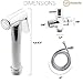 Handheld Bidet & Diaper Sprayer- Muslim Shower Shattaf with leakproof valve- Toilet Accessories for cloth diapers, feminine hygiene, self cleaning- Solid brass head, stainless steel hose- Easy install