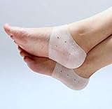 Ultra Comfortable Plantar Fasciitis Silicone Gel Heel Protective Support Sleeve - 1 Pair (White)