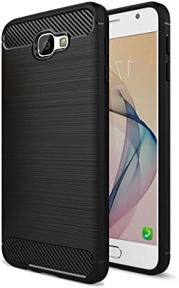 Galaxy J7 Prime Case, Sybonne Series Brushed TPU Matl Protective Bumper Case Shock Absorption Scratch Resistant Black Cover for Samsung Galaxy J7 Prime G610F (2016) / On7 5.5"