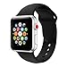 Compatible Apple Watch Bands,Soft Silicone Strap Replacement Wristbands Compatible iWatch Sport Series 3 Series 2 Series 1 Black 38mm S/M