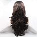 Lucyhairwig Lace Front Wig Natural Brown Synthetic Wigs Long Wavy Heat Resistant Fiber Hair Lace Wigs Half Hand Tied Wigs For Women
