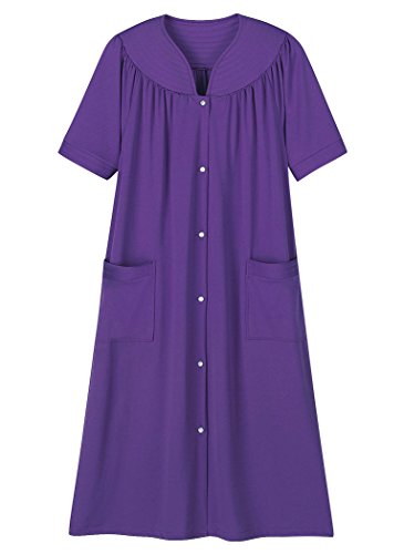 Amerimark Snap Front Duster Robe Housecoat Solid Color With Two