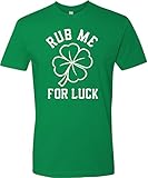 Panoware Men's Irish St Patricks Day T-Shirt | Rub Me for Luck Shamrock