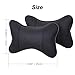 Leeko 2PCS Car Neck Pillow, Comfortable Soft Breathable Leather Car Head Neck Rest Cushion Relax Neck Support Headrest Pillows for Car Seat Travel and Home, Black