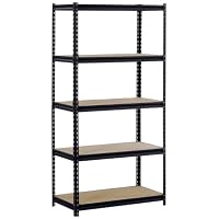 Sandusky/Edsal UR185P-BLK Black Steel Heavy Duty 5-Shelf Shelving Unit, 4000lbs Capacity, 36" Width x 72" Height x 18" Depth (Does not include post couplers)