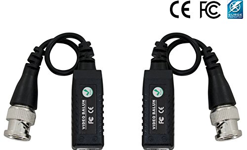 HDView High Quality Video Passive Balun BNC Transceiver for 720P 1080P 3MP 4MP 5MP HD-TVI/CVI/AHD/Analog/960H Camera (1 Pair)
