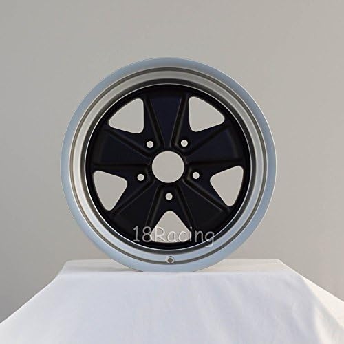 TOTAL 4 PCS NEW LINEA CORSE WHEELS FOX 3 PSD 2 PCS 17X7.5 35 &amp; 2 PCS 17X9 16 5X130 71.6 FLAT BLACK WITH GRAY LIP FOR PORSCHE