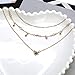 Jovono Fashion Choker Star Multi - Layer Necklace for Birthday Friendship Jewelry Mothers Day Gift (Gold)