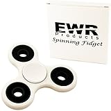 EWR Spinner Fidget Toy EDC ADHD Focus Ultra Durable High Speed Si3N4 Hybrid Ceramic Bearing 1-3 Min Spins Non-3D Printed (White)