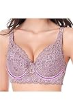 VamJump Women Sexy Full Lace Sheer Padded Underwire Plus Size Push Up Bra