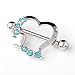 Maggie 1 Pair Chic Crystal Rhinestone Heart Nipple Bar Ring Shield Barbell Body Jewelry
