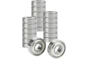 EIGHTNOO 20Pcs 608 ZZ Ball Bearings – Bearing Steel and 8x22x7mm 608 ZZ Double Metal Shielded Miniature Deep Groove Ball Bear