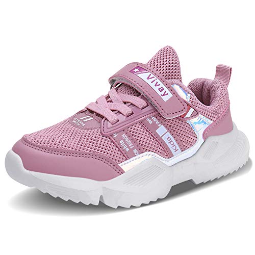 Vivay Kids Girls Sneakers Lightweight Casual Athletic Tennis Walking Shoes for Girls ï¼ˆLittle Kid/Big Kidï¼‰ Pink Size 2 Little Kid