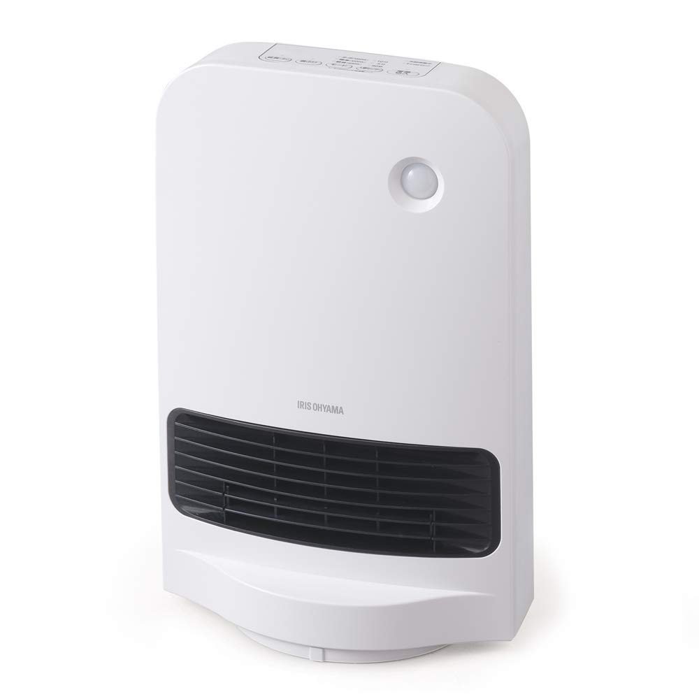 アイリスオーヤマ ヒーター セラミックファンヒーター 人感センサー付き 節電 省エネ 大風量 首振りタイプ 1200W 転倒オフ機能 速暖 小型 コンパクト 切り忘れ防止 JCH-12TDSW1-W ホワイト商品画像