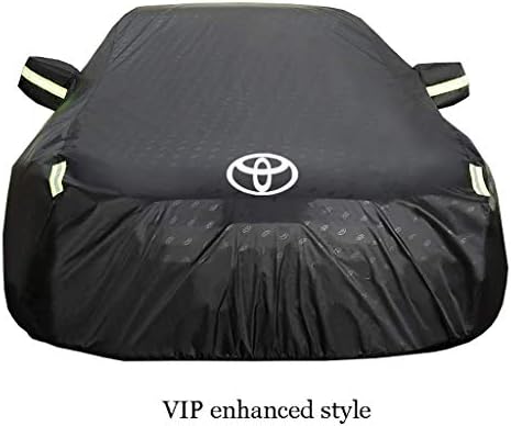 Car Cover, Toyota Hatchback Vios FS2014, 2015, 2016, 2017, 2018, 2019 Rain and Anti-Tree Liquid Bird Thickening Thicken Can Be Customized Logo Hood (Color : Toyota-Thick Black, Size : 2016)