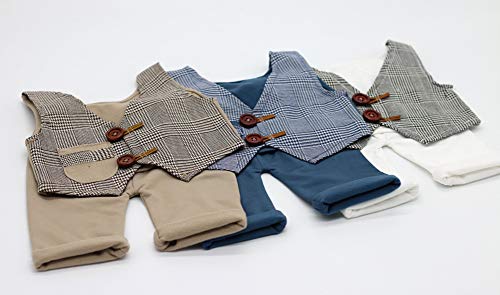 Asudaro Kledingset voor pasgeborenen, fotografie, baby, fotoprop, kleding, baby, gentleman, vest + shorts, pak, overalls… - Image 4
