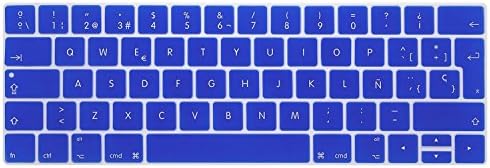 QIUIU Spanish Language Keyboard Cover Silicone Skin for Newest Version MacBook Pro with Touch Bar 13" or 15" (2016 and 2017, Model Number A1706, A1707) European Layout