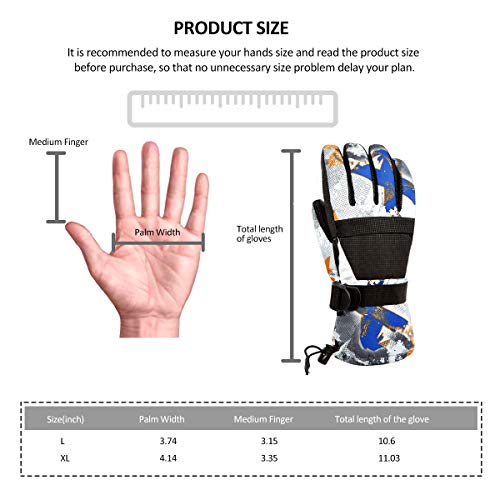 Winter Ski & Snowboard Gloves Waterproof, Touchscreen & Breathable Snow Gloves for Skiing, Snowboarding, Shoveling, Motorcycle, Racing, Fits Both Mens & Womens
