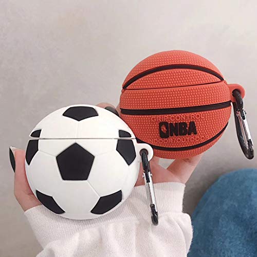 Airpods Case with Keychain MEIQING Basketball Football Shockproof  Waterproof Cover for Airpods Charging Ca