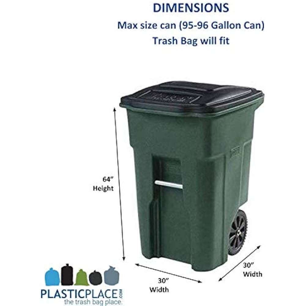 9596 Gallon Trash Bags Garbage Can Liners &x2502 1.2 Mil Black Heavy