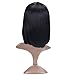 Amecire Short Black Bob Wigs with Bangs for Black Women Synthetic Straight Red Bob Hair African American Wigs for Women (1B)