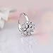 BAMOER 18K White Rose Gold Plated Cubic Zirconia Snowflake Flower Ring for Women Girls CZ Jewelry Fashion Flower Ring 3 Style
