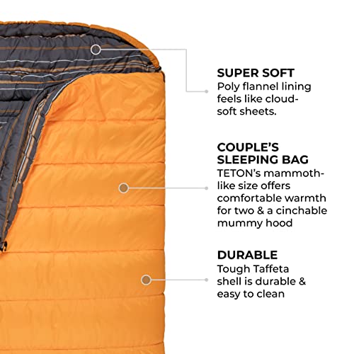 TETON Sports Mammoth Queen Size Sleeping Bag Double Sleeping Bag A