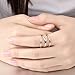 Womens 14MM Rose Gold Tone Stainless Steel Double X Criss Cross Infinity Ring Engagement Wedding Lady Girls Band (8)