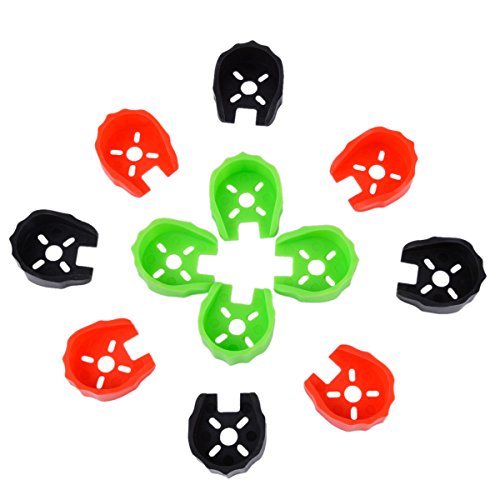 Crazepony 12pcs 2204 2206 Motor Guard Protector Caps for FPV QAV250 Racing Drone Quadcopter（Red Green Black)