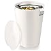 Tea Forte Kati Cup Green Leaves, Ceramic Tea Infuser Cup with Infuser Basket and Lid for Steeping Loose Leaf Tea