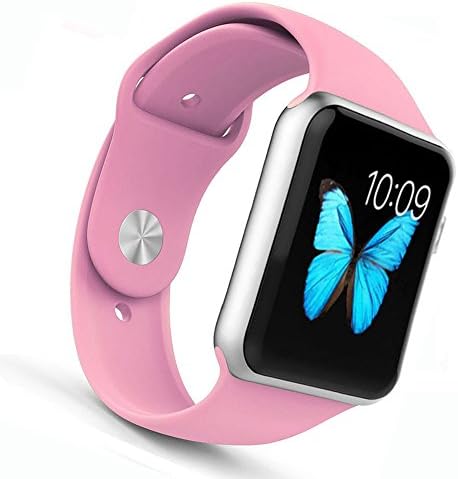 Apple Watch Band - WantsMall Soft Silicone Sport Style Replacement iWatch Strap for 38mm Apple Watch Models(pink)