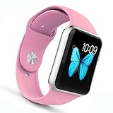 Apple Watch Band - WantsMall Soft Silicone Sport Style Replacement iWatch Strap for 38mm Apple Watch Models(pink)