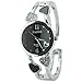 ele ELEOPTION Women Bangle Watch Bracelet Quartz Watch with Rhinestone Round Dial Stainless Steel Band Wrist Ladies Watches with Women Watch Box Black