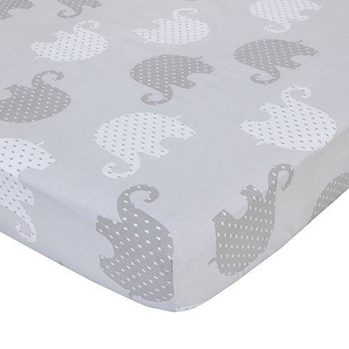 NoJo Elephant 8Piece Nursery Crib Bedding Set, Grey/White/Charcoal