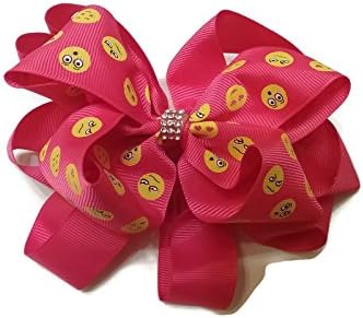 Bling Bling Emoji Hair Bow - (Pink)