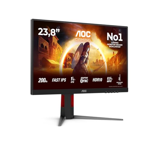 Gaming Monitor 24G4HA 24 pollici 1920x1080, FHD, 200Hz, Fast IPS Panel, 1ms GtG, Speakers, Height Adjustment, (HDMI2x 2.0 DP 1x 1.4) HDR10, G-Sync Compatible, Nero