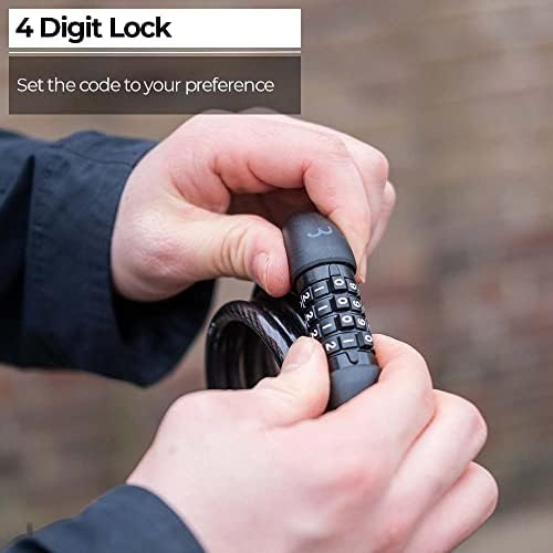 Cycling QuickCode Cable Antivol avec Code | Pour Vélos de Route, VTT et Vélos Urbains | Longueur 120cm | BBL-66, Black