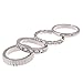 D EXCEED Silver or Gold Round Stacking Polished Band Crystal Ring Set for Women Size 6 7 8 9
