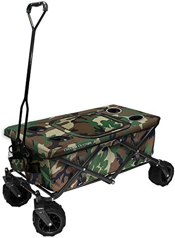 Multi Purpose All-Terrain Wheels Folding Wagon in Camo, Great for the Beach, Shopping, Tailgating, Fits in Most Trunks