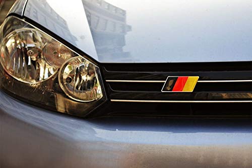 image for iJDMTOY Set of Germany Flag Emblem Grille Badge Fit Germany Cars Such 