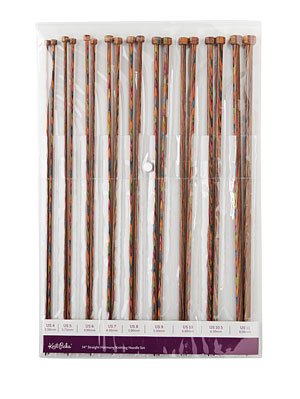 Knit Picks Rainbow Wood Straight 14 Inch Knitting Needle Set