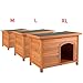 JAXPETY Pet Products Dog Club House Pet Shelter XL Home Outdoor Ground Wood Kennel Weather Resistant
