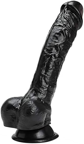 UsmanCR1 Wànd Shàkìng, Realistic Toy Strap On Suction Cup Big Waterproof Lifelike Stick Real Touch Feeling Pleasing Toy | Long：9.84inch，diameter：2.17inch Black