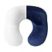 Travel Pillow, JXZH U-Shaped Inflatable Travel Neck Velvet Pillow with Ear Plugs, Eye Mask and Carrying Bag for Airplane or Commute Transportation, Blue