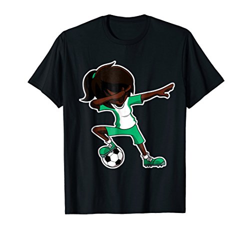 Dabbing World Soccer Team FCDabbing Soccer Girl Nigeria Shirt, Nigerian Flag Jersey